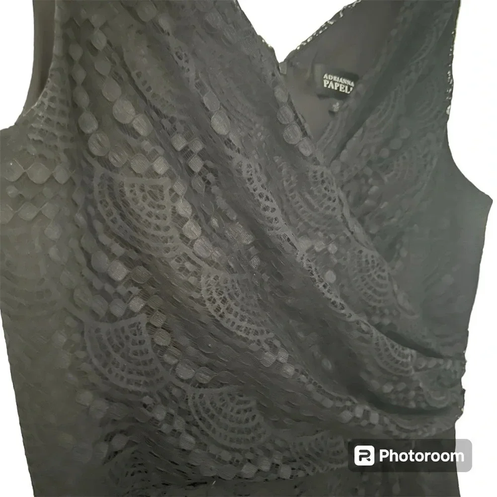 Adrianna Papell Black Lace Dress
